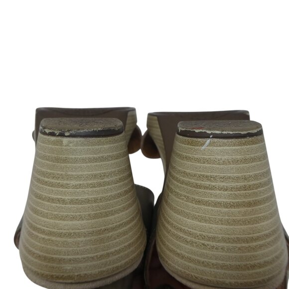 Naot Intact Beige Pewter Leather Open Toe Slingback Heeled Sandals Womens 38 - Picture 11 of 13